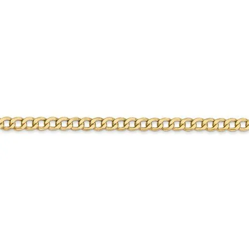 14KT Gold 3.35MM Semi Solid Curb Chain Necklace - 4 Lengths