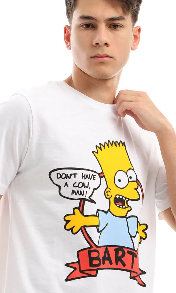 95069 Cool Simpsons Printing Lightweight White T-shirt