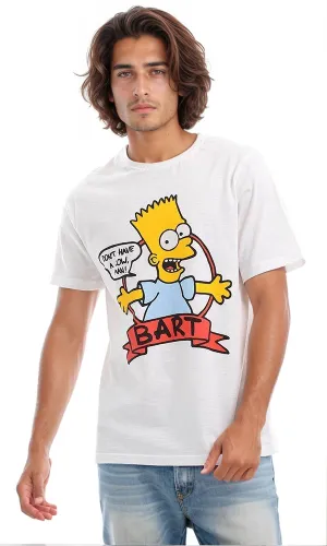 95069 Cool Simpsons Printing Lightweight White T-shirt