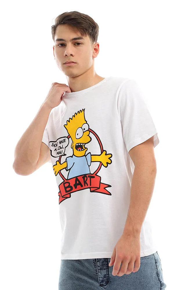 95069 Cool Simpsons Printing Lightweight White T-shirt