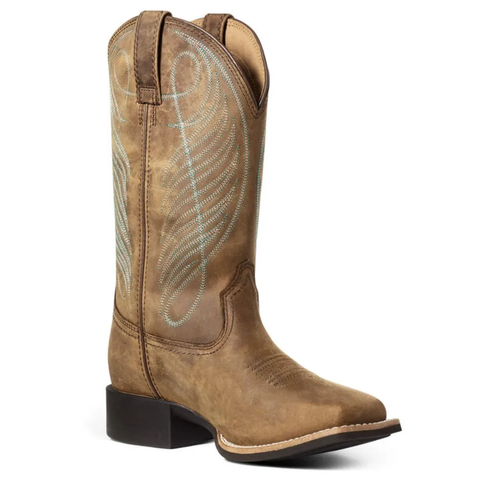 Ariat Ladies Round Up Wide Square Toe Waterproof Boot 10036041