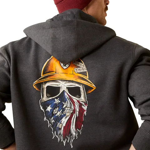 Ariat Men's Rebar Born For This Graphic Full Zip Hoodie