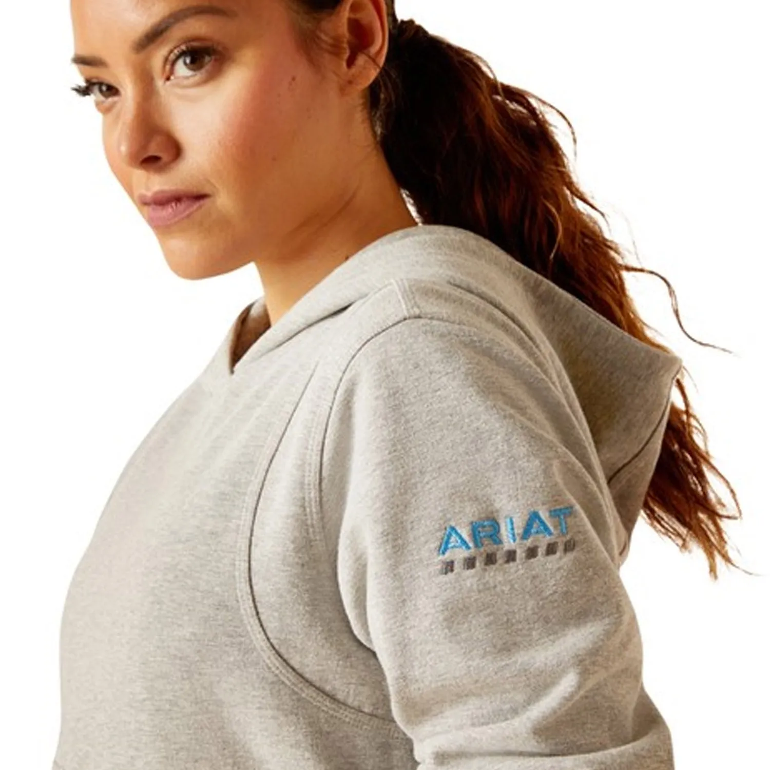 Ariat Women's Rebar Lightweight Cropped Logo Sleeve Hoodie