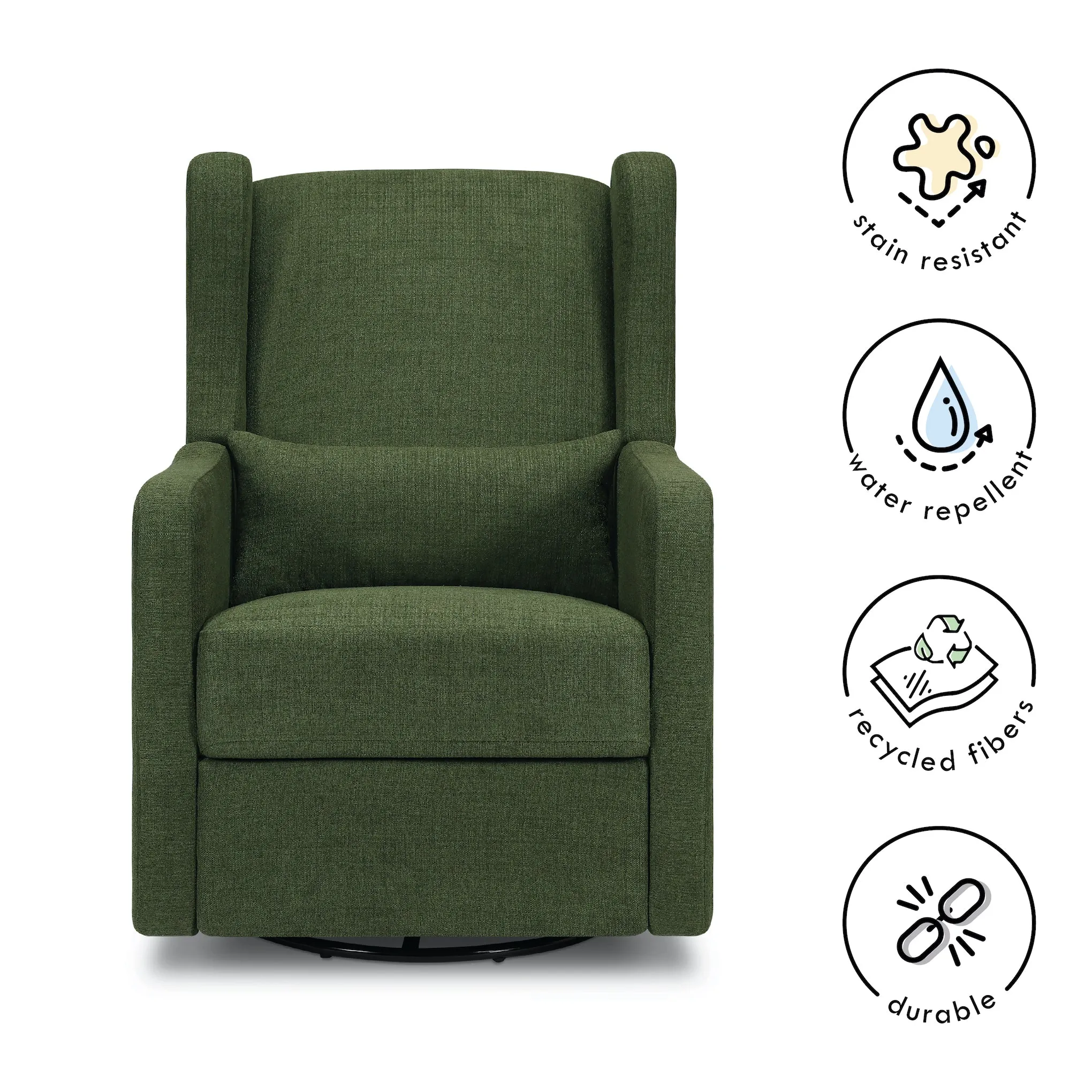 Arlo Recliner and Swivel Glider in Water Repellent & Stain Resistant Fabric