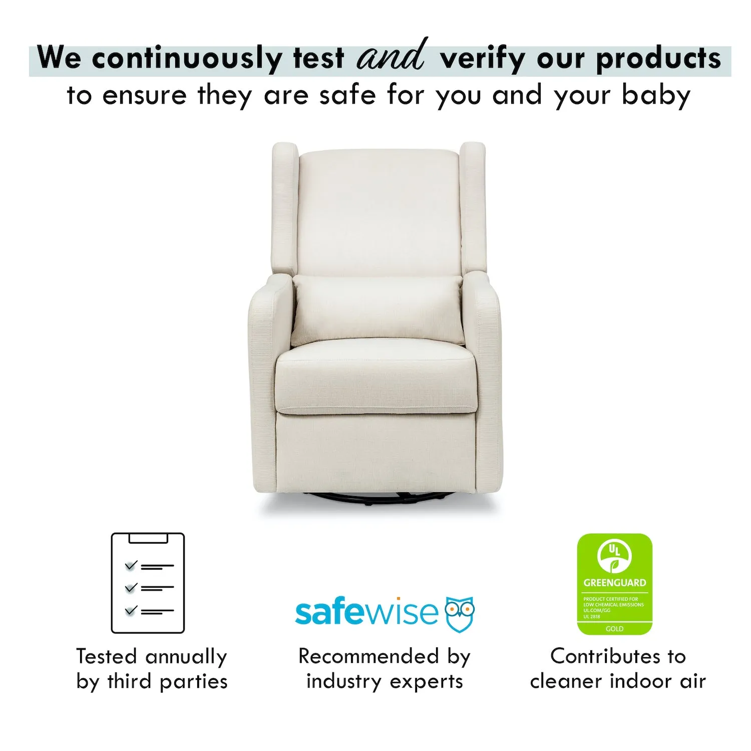 Arlo Recliner and Swivel Glider in Water Repellent & Stain Resistant Fabric