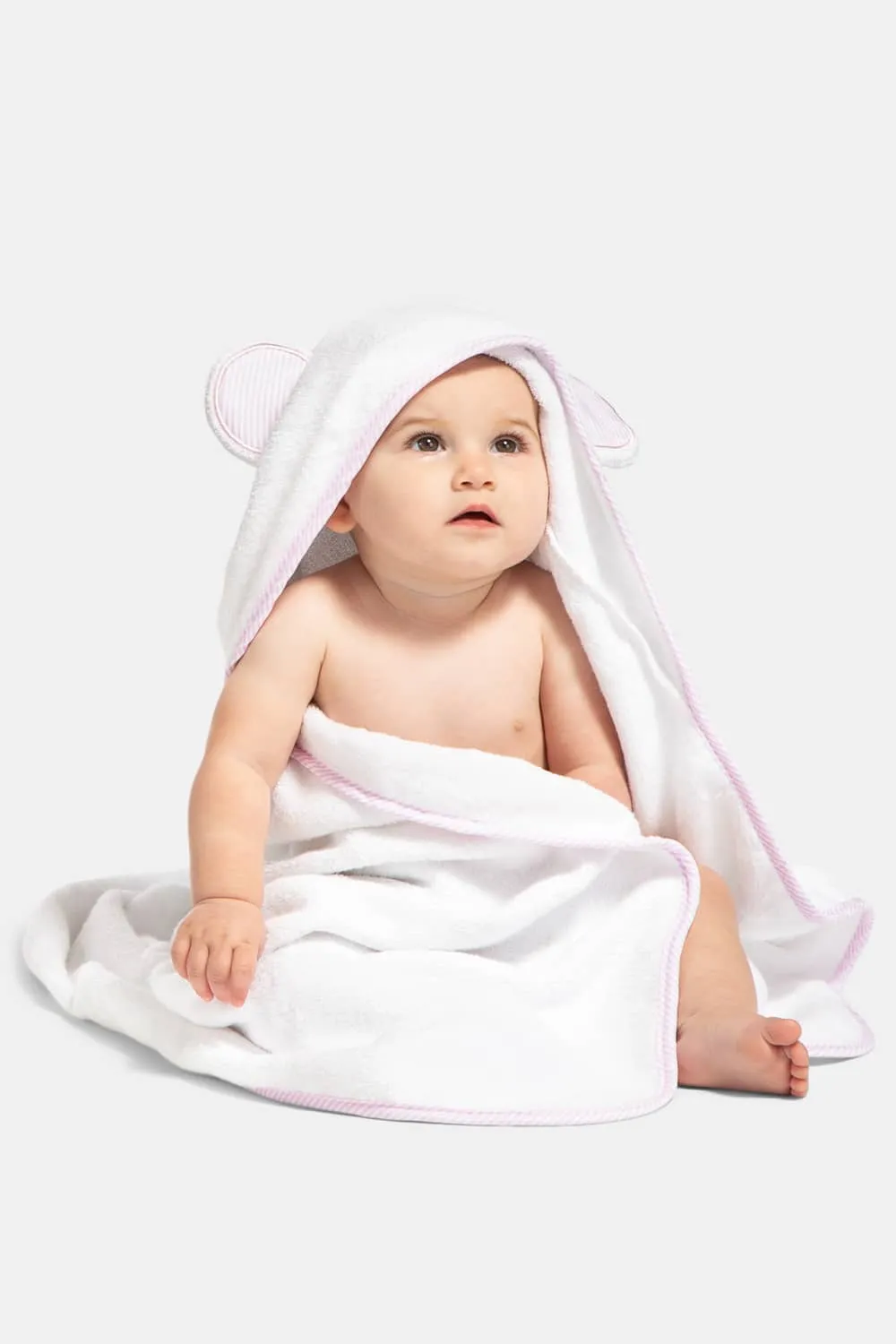 Baby Hooded Bath Towel and Wash Mitten Set with Gift Box