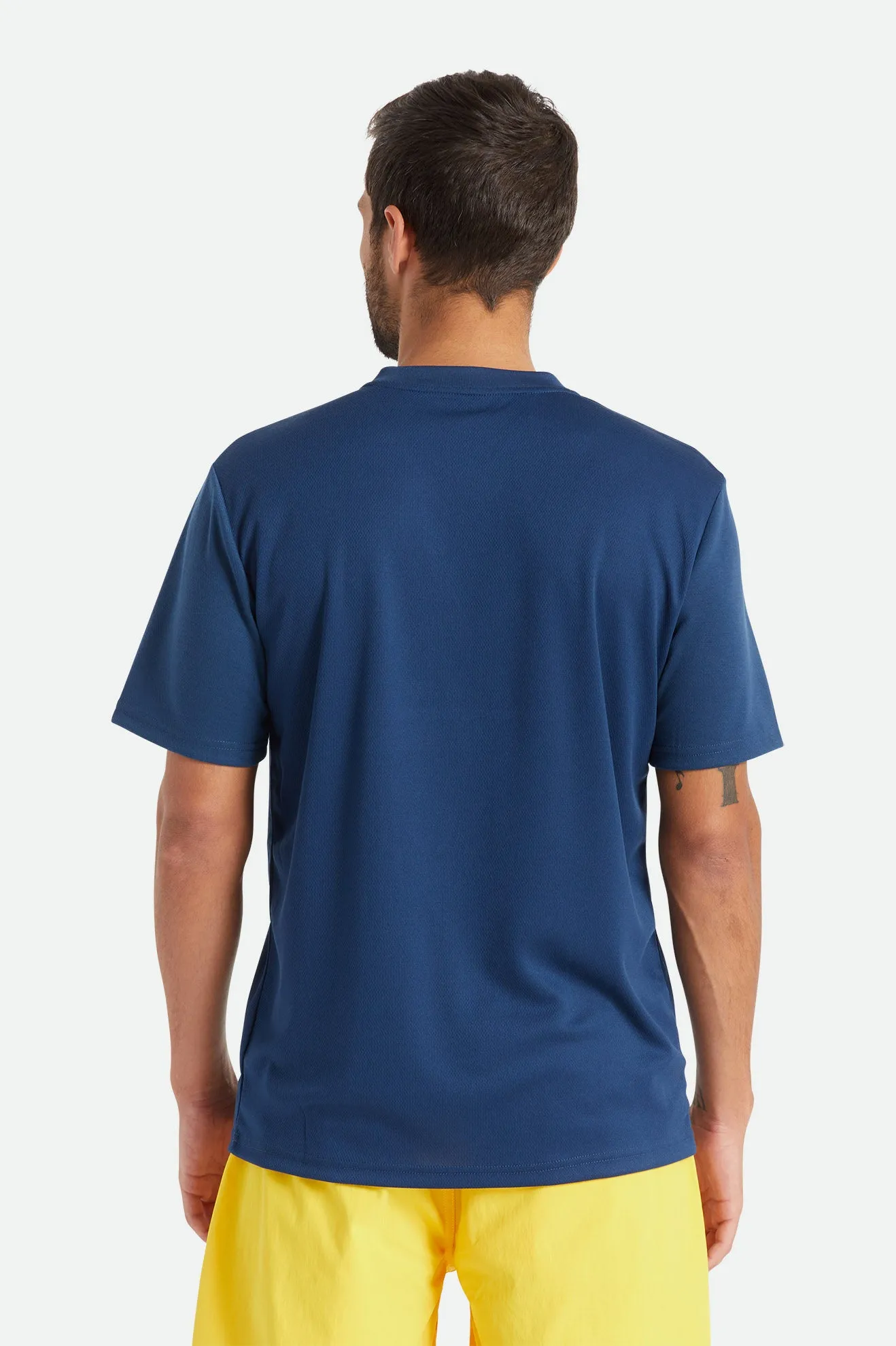 Beta Square Quick Dry S/S Henley Tee - Joe Blue