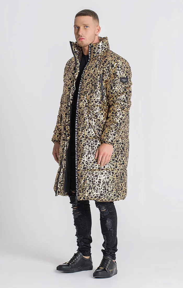 Black And Gold Apocalypse Puffer Coat