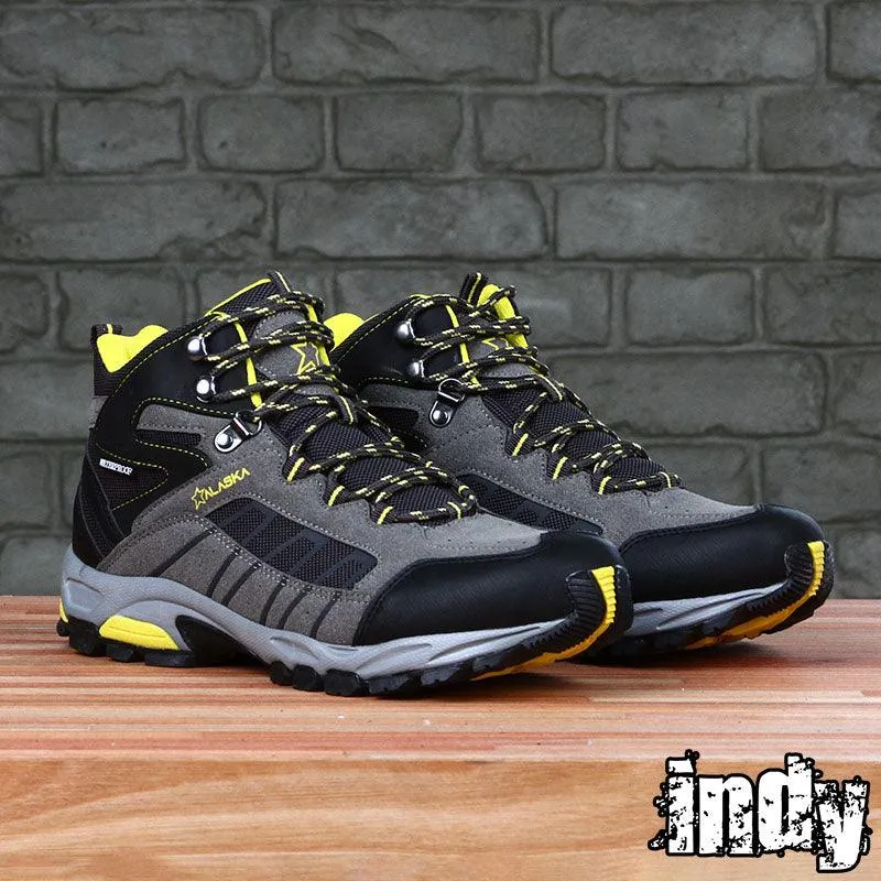 Botas Alaska Llaima Waterproof Trekking Gris Amarillo