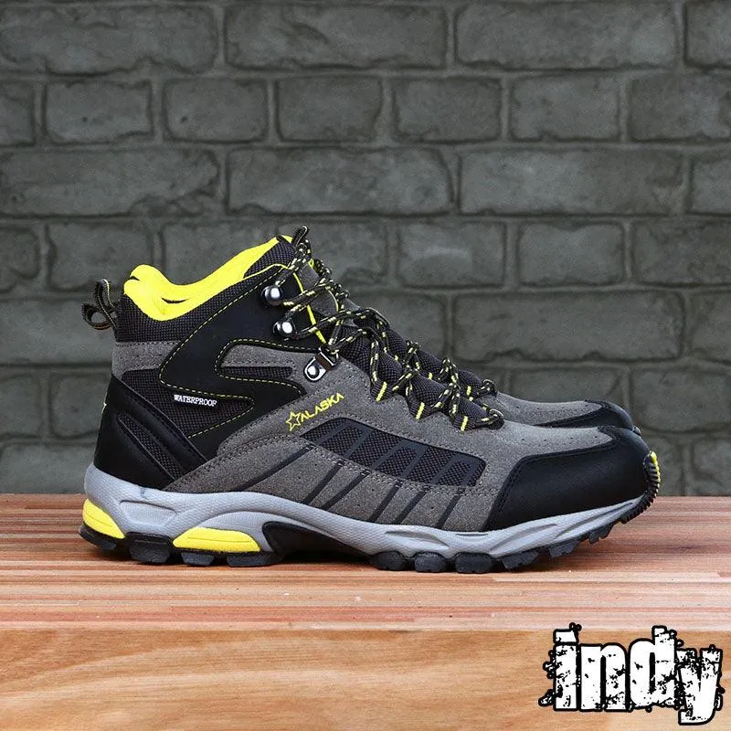 Botas Alaska Llaima Waterproof Trekking Gris Amarillo