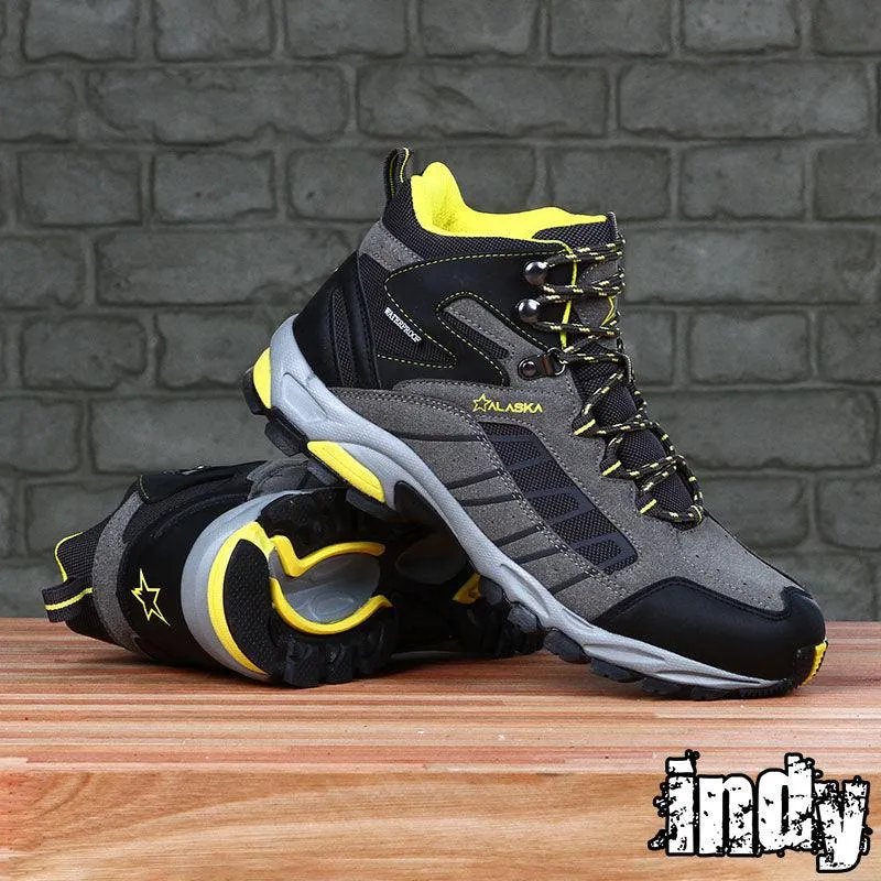 Botas Alaska Llaima Waterproof Trekking Gris Amarillo