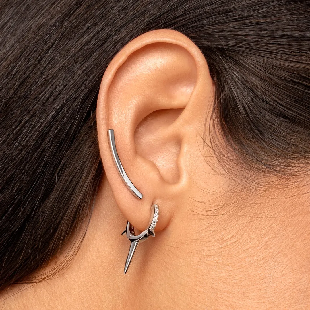 Climber Silver Earrings