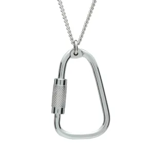 Climbing Carabiner Silver Necklace