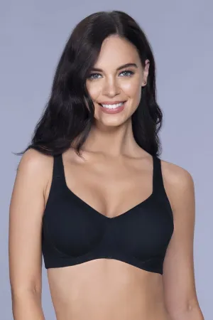 Cool Contour Non-Padded Non-Wired Bra with Aloe Finish - Black