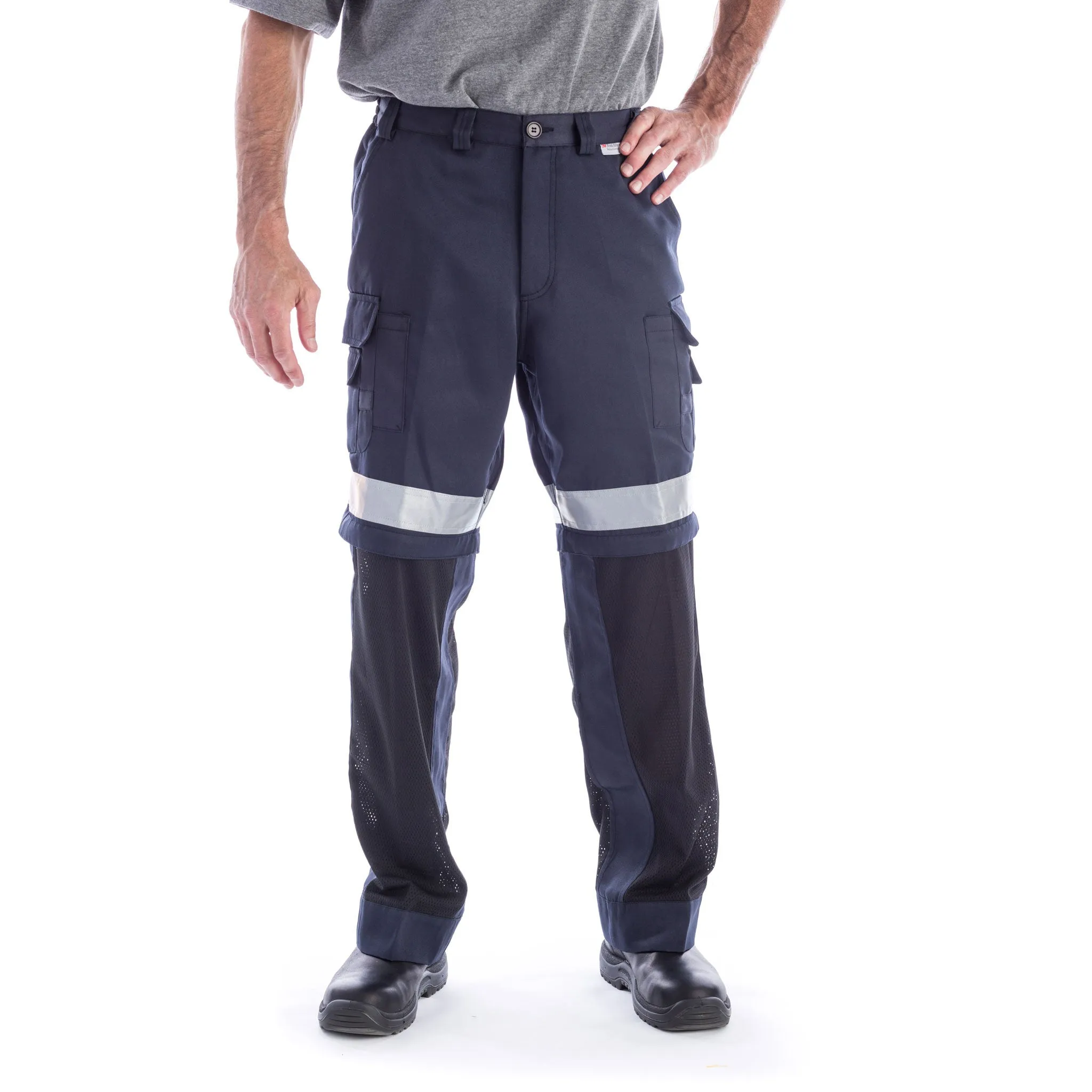 CoolWorks Hi-Vis Men's Ventilated Cargo Work Pants CW2NVR- Navy