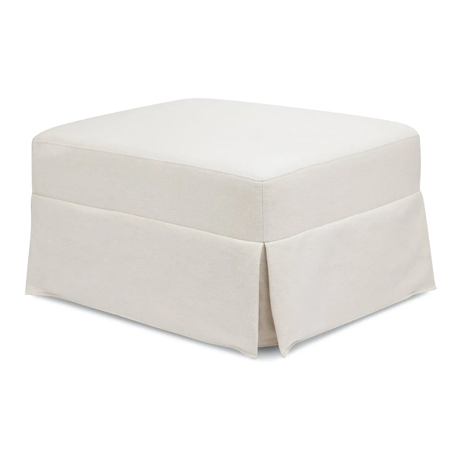 Crawford Gliding Ottoman in Eco-Performance Fabric - Cream