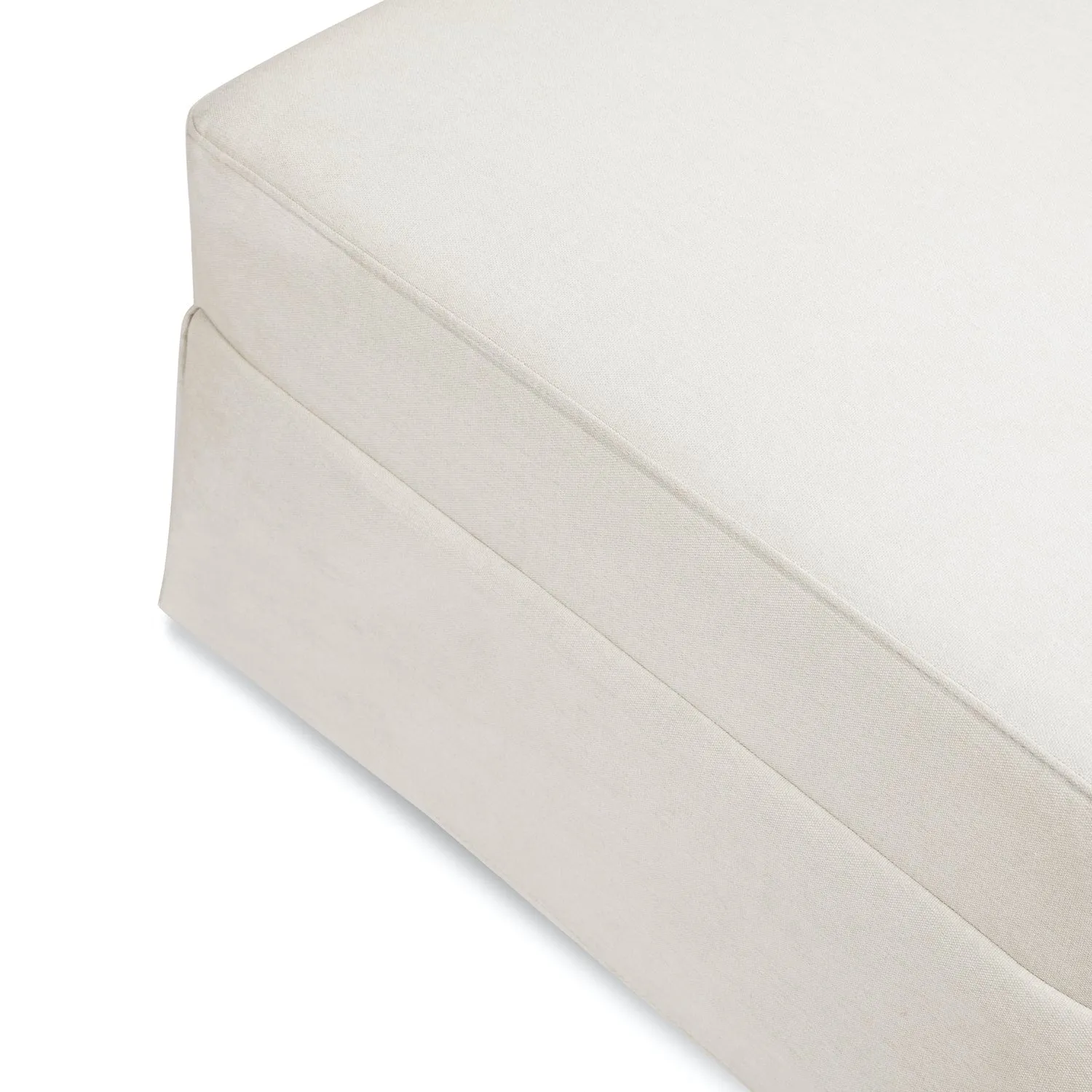 Crawford Gliding Ottoman in Eco-Performance Fabric - Cream