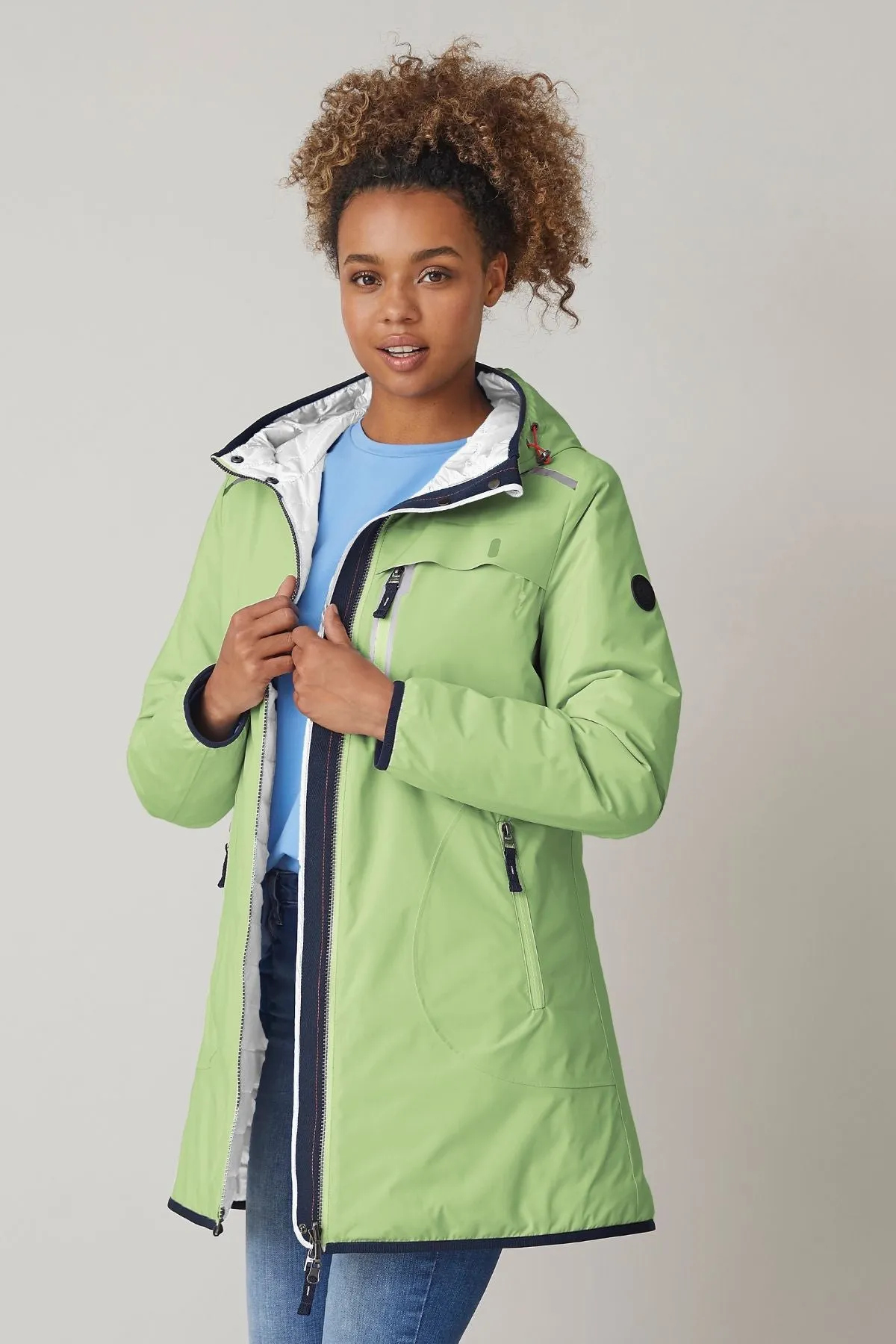 DORTHA Reversible & Waterproof Jacket with Detachable Hood 2092