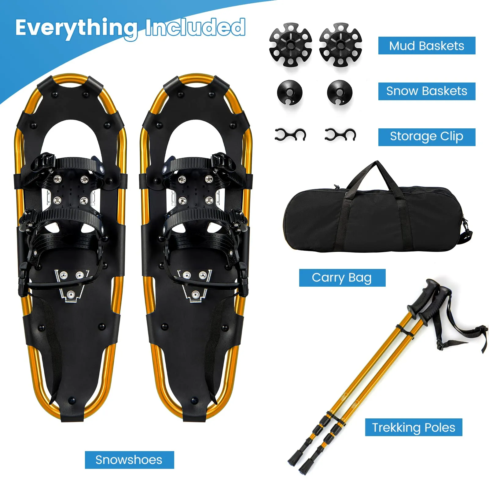 Goplus Snow Shoes for Men Women Youth Kids, Snow Mud Baskets Included, 21/ 25/ 30 Inches