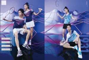 Kawasaki Female badminton T- Shirt K1C02-A2931-1- dark blue/sky blue