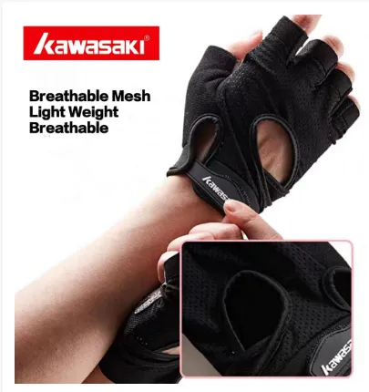 Kawasaki gloves finger protection, weight lifting KF-3222-black/grey