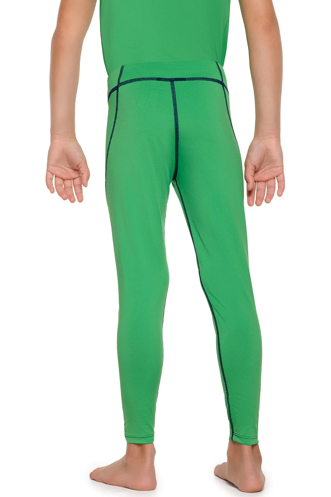 Kid's Wave Swim Tights | Palm Green