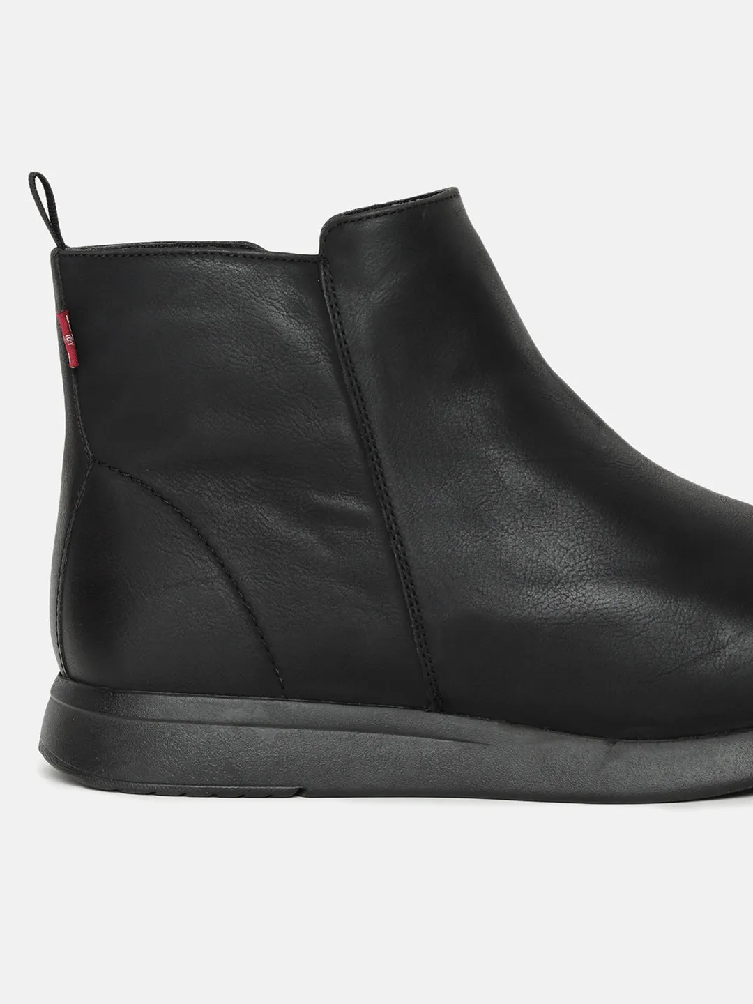 Men's Black Solid Boots