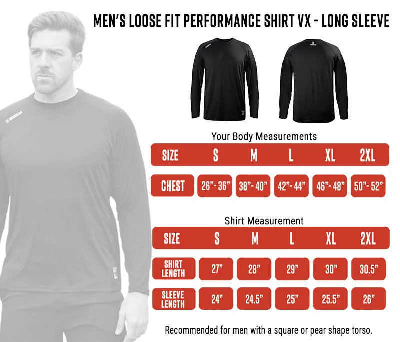 Men's Loose Fit Performance Shirt VX - Long Sleeve (Black)