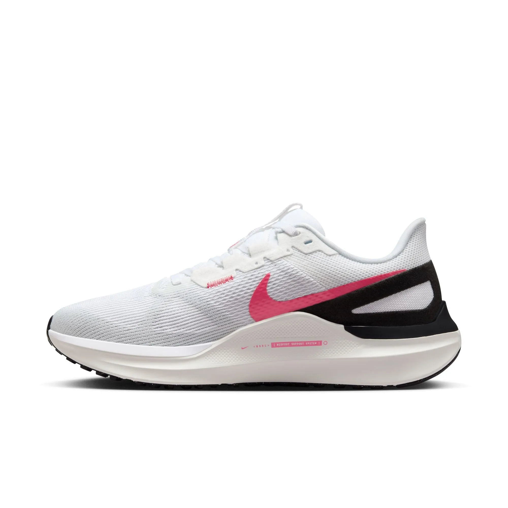 Nike Air Zoom Structure 25 (B Width) - White/Black Aster Pink (Womens)