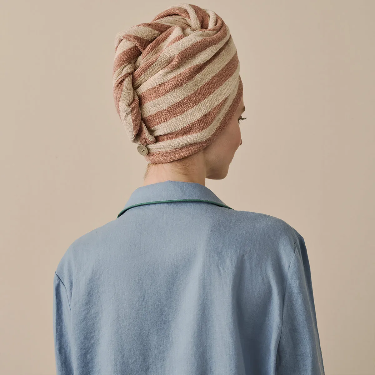 Sand Shell Pembroke Stripe Cotton Hair Wrap