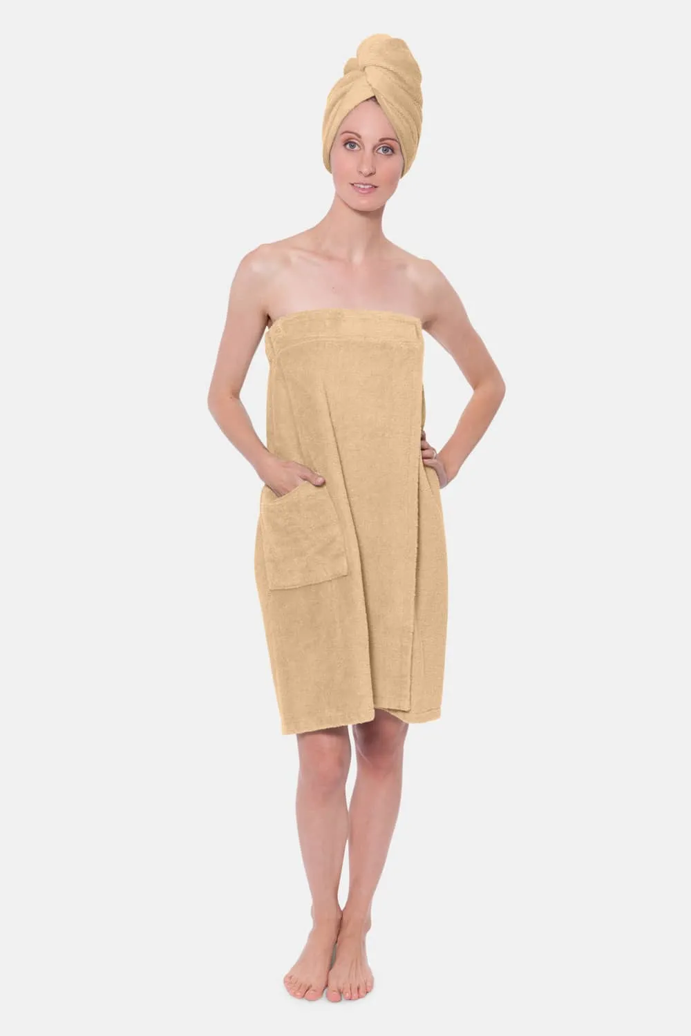 Texere Women's 2pc Terry Cloth Body and Hair Wrap