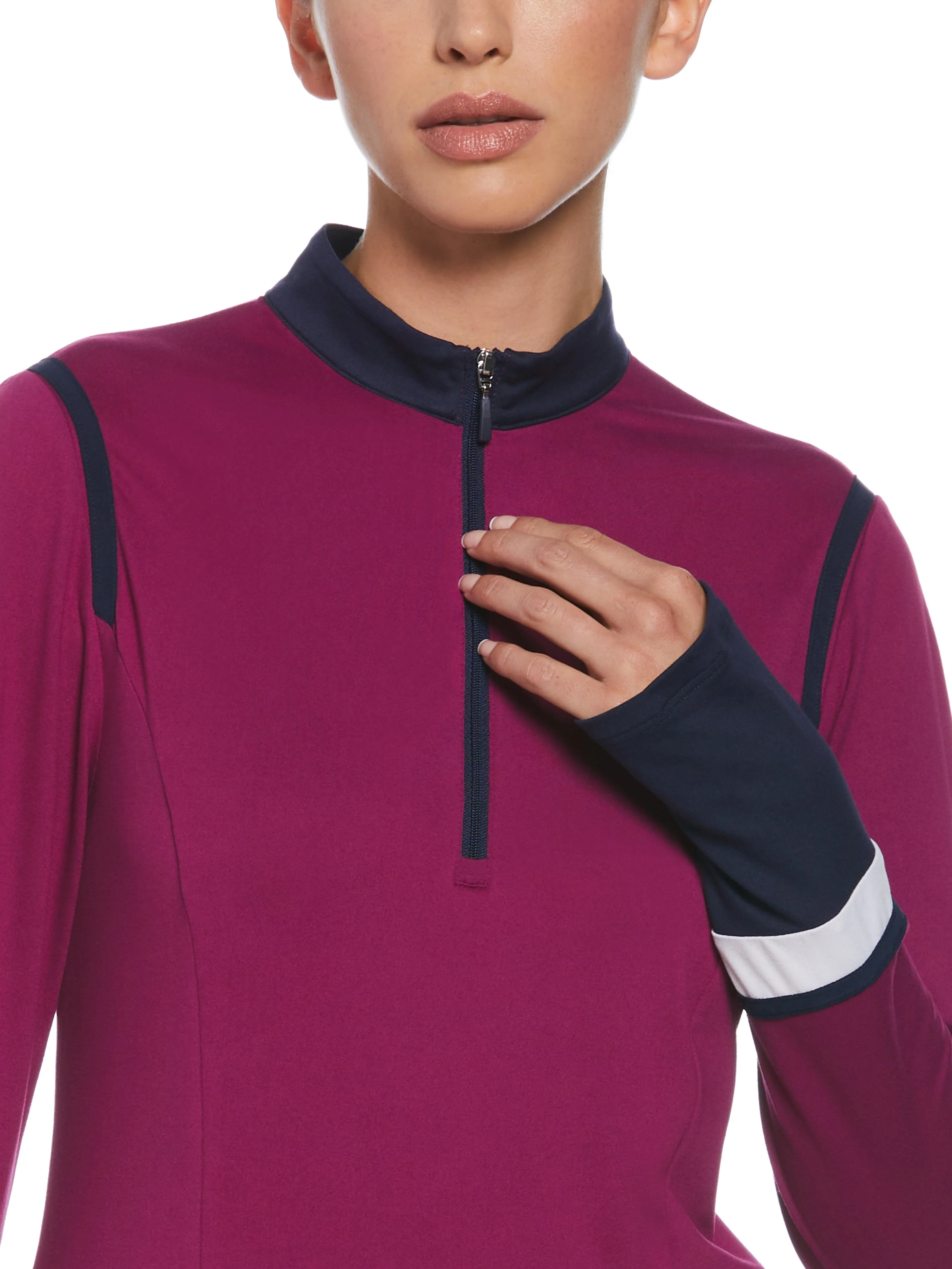 Women's Color Block 1/4 Zip Golf Shirt